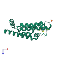 PDB entry 5f36 coloured by chain, top view.