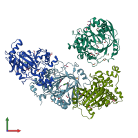 PDB entry 5f37 coloured by chain, front view.