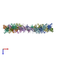 PDB entry 5f3h coloured by chain, top view.