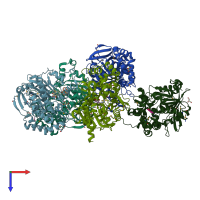 PDB entry 5f4z coloured by chain, top view.