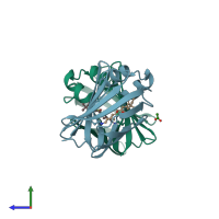 PDB entry 5f58 coloured by chain, side view.