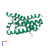 PDB entry 5f5b coloured by chain, top view.