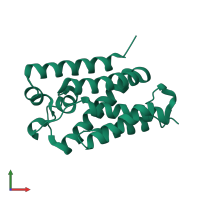 PDB entry 5f5d coloured by chain, front view.