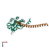 PDB entry 5f5s coloured by chain, top view.