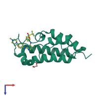 PDB entry 5f5z coloured by chain, top view.