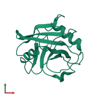 PDB entry 5f66 coloured by chain, front view.