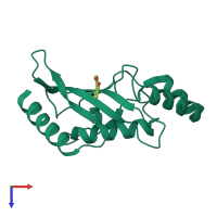 PDB entry 5f6v coloured by chain, top view.
