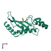 PDB entry 5f6w coloured by chain, top view.