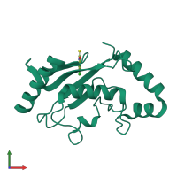 PDB entry 5f6x coloured by chain, front view.