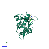 PDB entry 5f6x coloured by chain, side view.