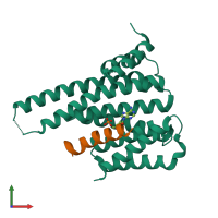 PDB entry 5f74 coloured by chain, front view.