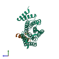 PDB entry 5f74 coloured by chain, side view.