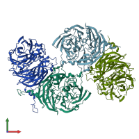 PDB entry 5f75 coloured by chain, front view.