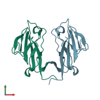 PDB entry 5f7f coloured by chain, front view.