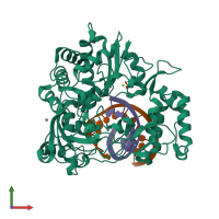PDB entry 5f8h coloured by chain, front view.