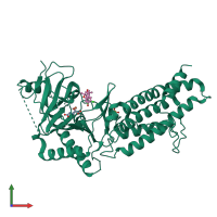 PDB entry 5f8p coloured by chain, front view.