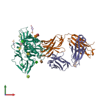 PDB entry 5f96 coloured by chain, front view.