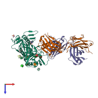 PDB entry 5f96 coloured by chain, top view.