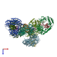 PDB entry 5f9h coloured by chain, top view.