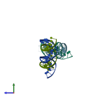 PDB 5f9i coloured by chain and viewed from the side.