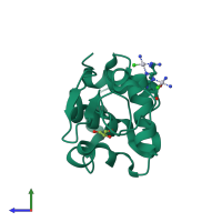 PDB entry 5f9u coloured by chain, side view.