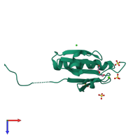 PDB entry 5fae coloured by chain, top view.
