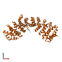 PDB entry 5fc8 coloured by chain, front view.