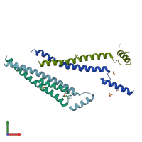 PDB entry 5fcm coloured by chain, front view.