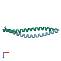 PDB entry 5fcn coloured by chain, top view.