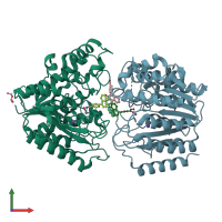 PDB entry 5fcw coloured by chain, front view.