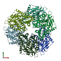 PDB entry 5fdf coloured by chain, front view.