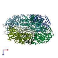 PDB entry 5fdf coloured by chain, top view.