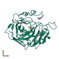PDB entry 5fdi coloured by chain, front view.