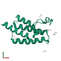 Histone acetyltransferase KAT2B in PDB entry 5fe5, assembly 2, front view.