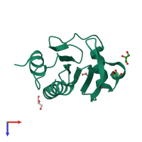 PDB entry 5fef coloured by chain, top view.