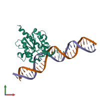 PDB entry 5ff8 coloured by chain, front view.