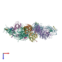 PDB entry 5ffo coloured by chain, top view.