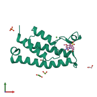 PDB entry 5fg6 coloured by chain, front view.