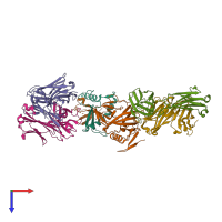 PDB entry 5fhc coloured by chain, top view.