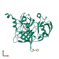 PDB entry 5fht coloured by chain, front view.