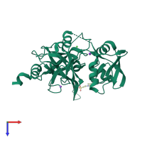 PDB entry 5fht coloured by chain, top view.