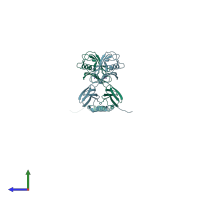PDB entry 5fhy coloured by chain, side view.