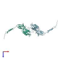PDB entry 5fhy coloured by chain, top view.