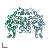 PDB entry 5fj2 coloured by chain, front view.