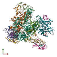 PDB entry 5fj9 coloured by chain, front view.