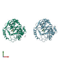 PDB entry 5fjh coloured by chain, front view.