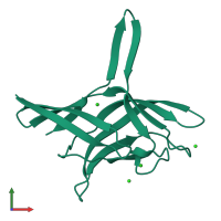PDB entry 5fjl coloured by chain, front view.