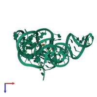 PDB entry 5fk2 coloured by chain, top view.
