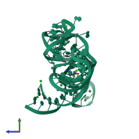 PDB entry 5fk5 coloured by chain, side view.