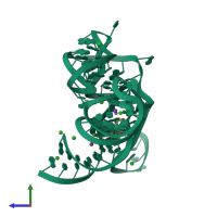 PDB entry 5fkf coloured by chain, side view.